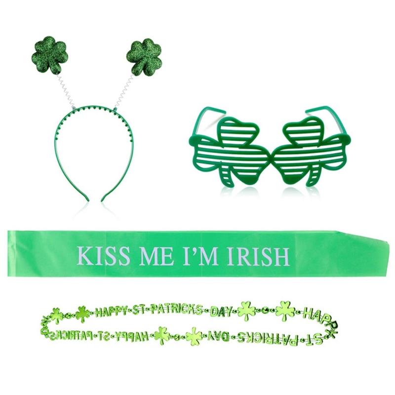 Saint Patrick Day Costume Accessories Lucky Neck Tie Patricks Day Glasses Saint Patrick's Day Decoration Party Supplies