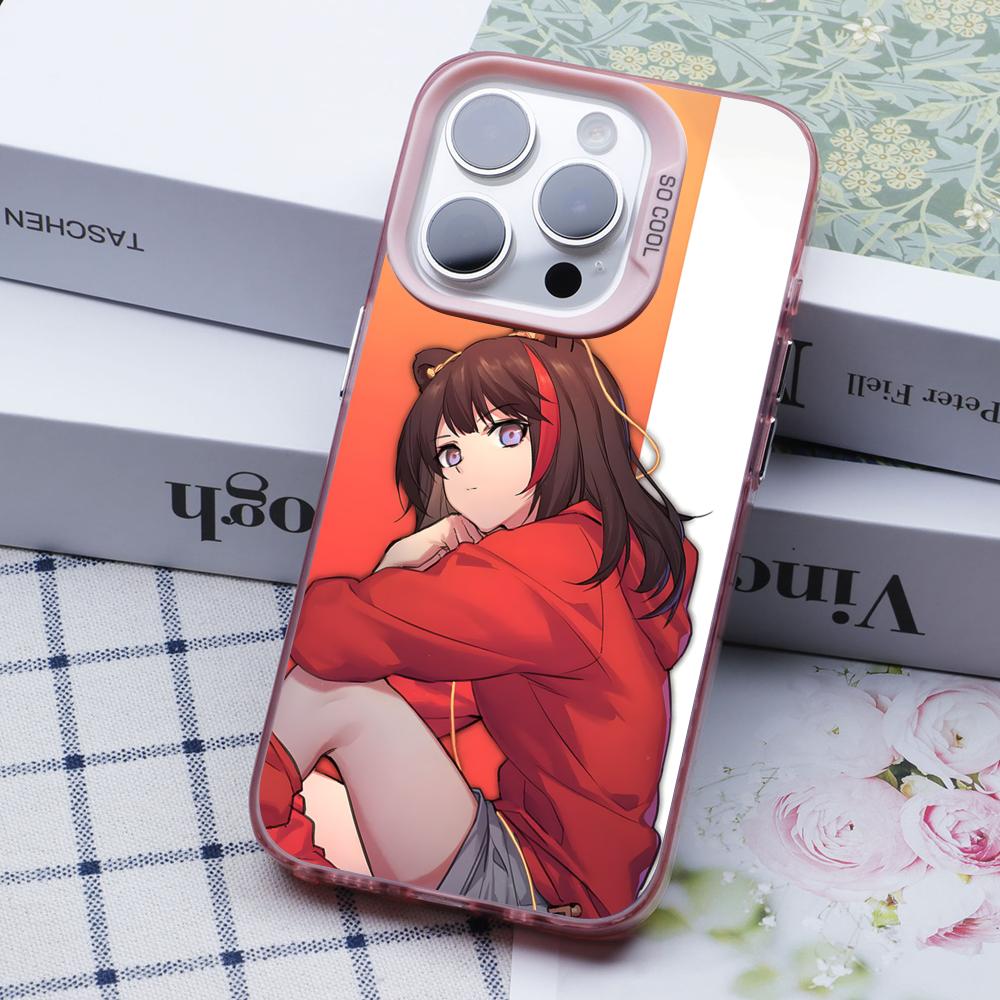 Arknights Zima Roze Transparante Mobiele Telefoonhoes voor iPhone 17 16 15 14 13 12 11 X XR XS Air Pro Max Plus Kleurrijke Cover