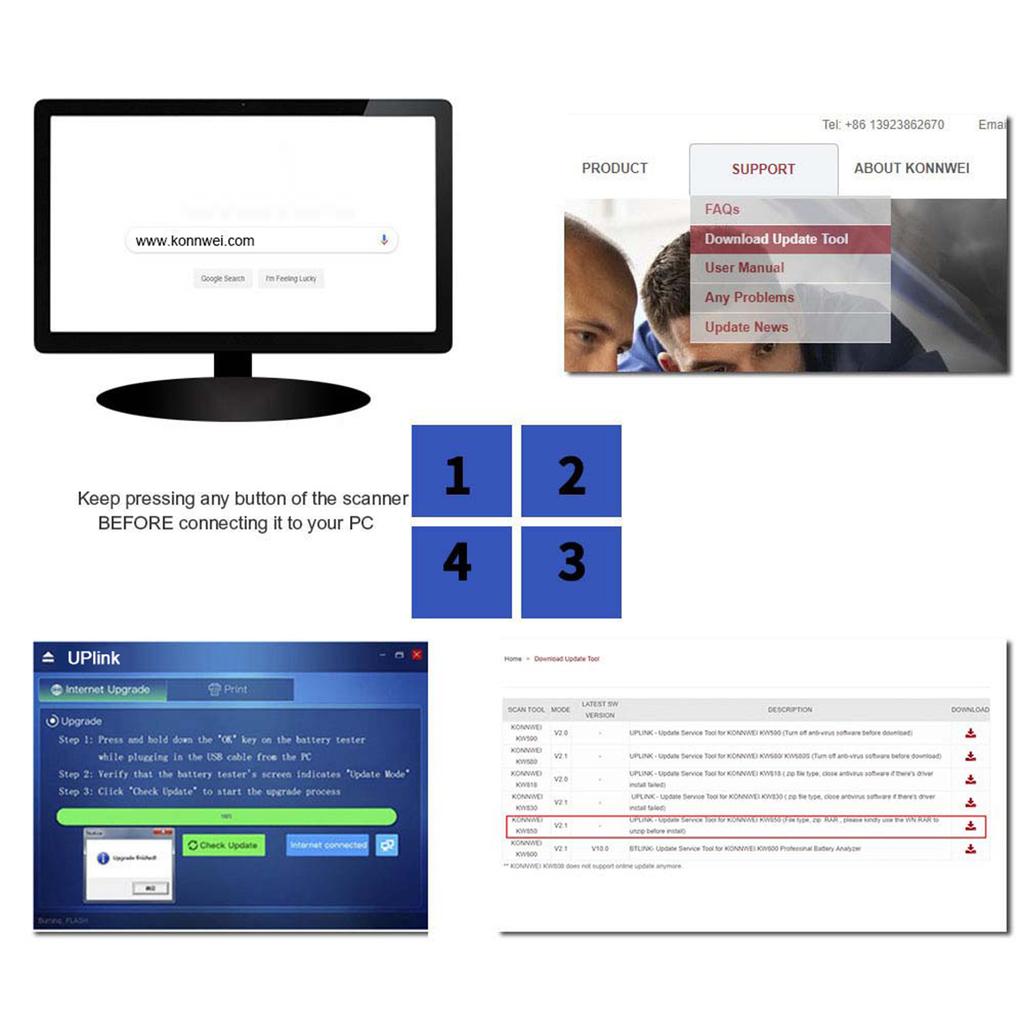 KONNWEI KW850 OBDII Scanner Auto Code Reader Diagnostic Check Engine Light Scan Tool for OBDII Cars