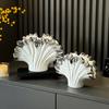 Ceramic Vase Simulated Shell Vase Gradient Silver Irregular Leaf Shape Flower Vase Home Decoration Accessories Terrarium