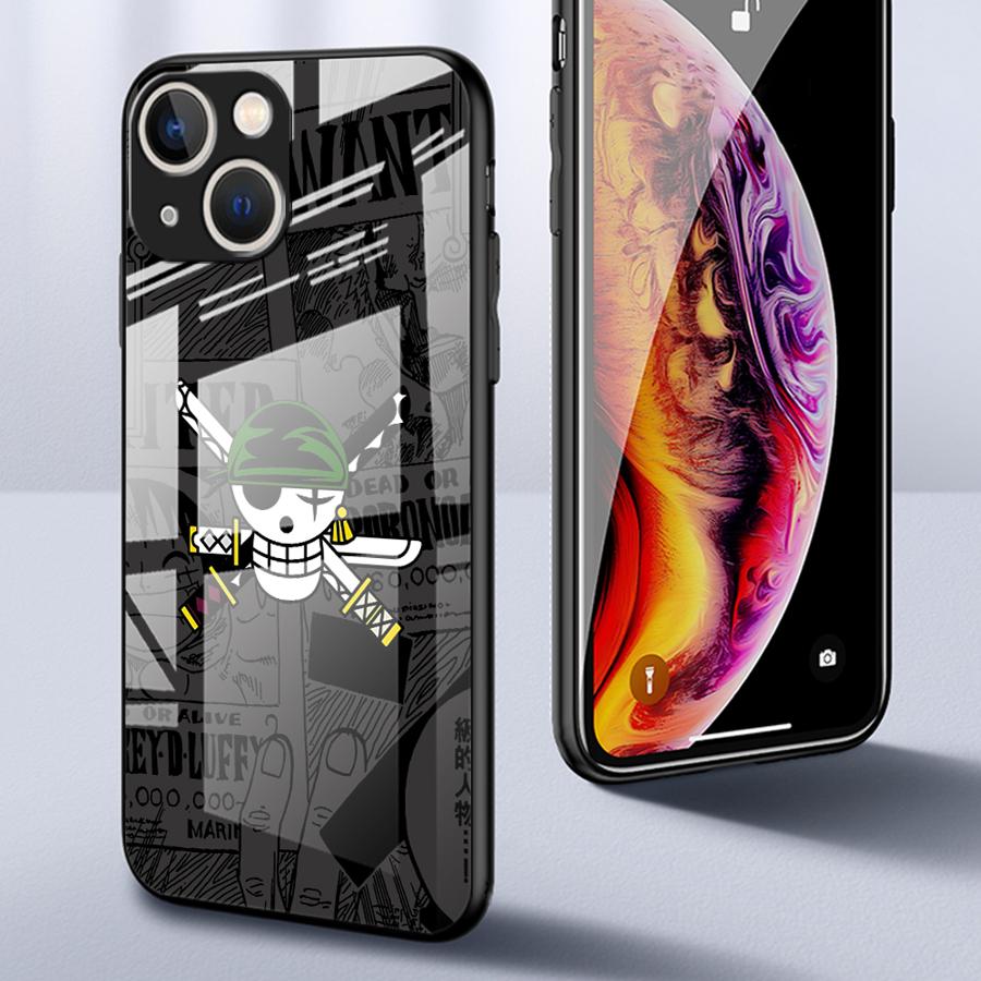 Glass Phone Cover Case for iPhone 17 Pro Max XR 11 8 15 Plus 13 Air 16 14 12 OneS P-ieceS Cool Logo