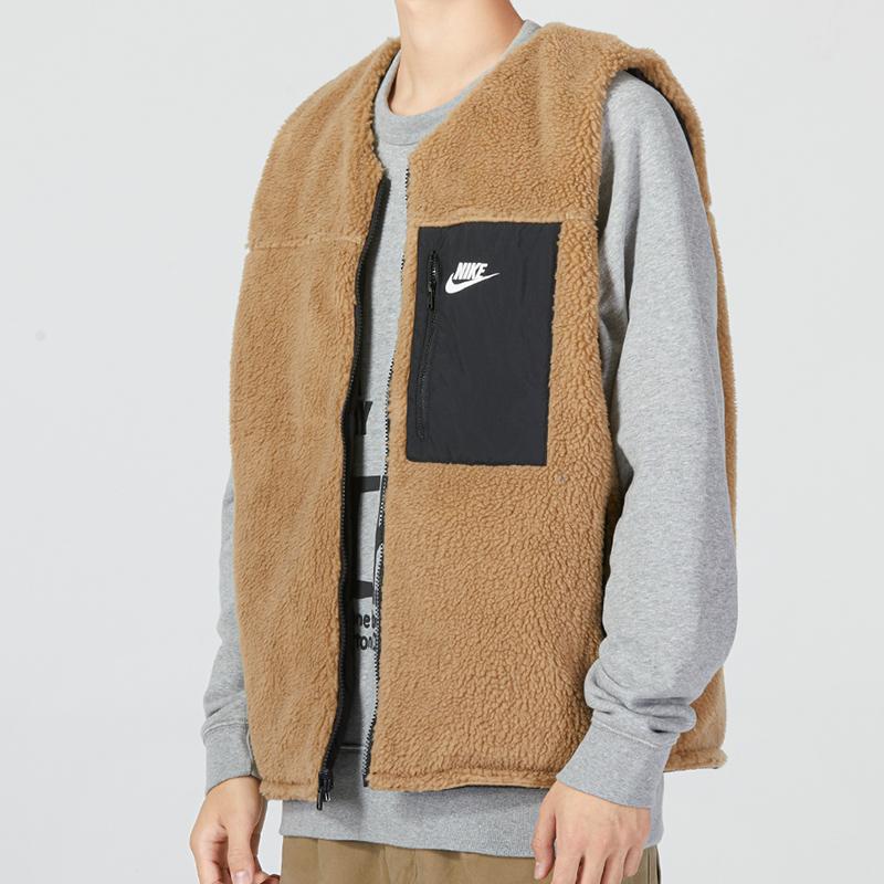 Nike Reversible Fleece Vest With Logo Print And Pocket Detail Men Vest Black DQ4879-258