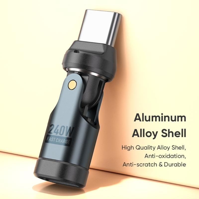 USB C Adapter PD240W Schnellladeanschlüsse 480Mbps Hochgeschwindigkeits-Datenübertragung Kompaktes Platzsparendes Design