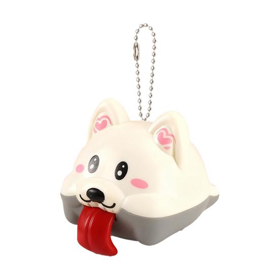 

Игрушка для собаки с длинным языком со звуком, снятие стресса, мультяшный щенок, непоседа, брелок, подвеска для рюкзака, интерактивная игрушка с языком, животное, игрушка для снятия стресса белый