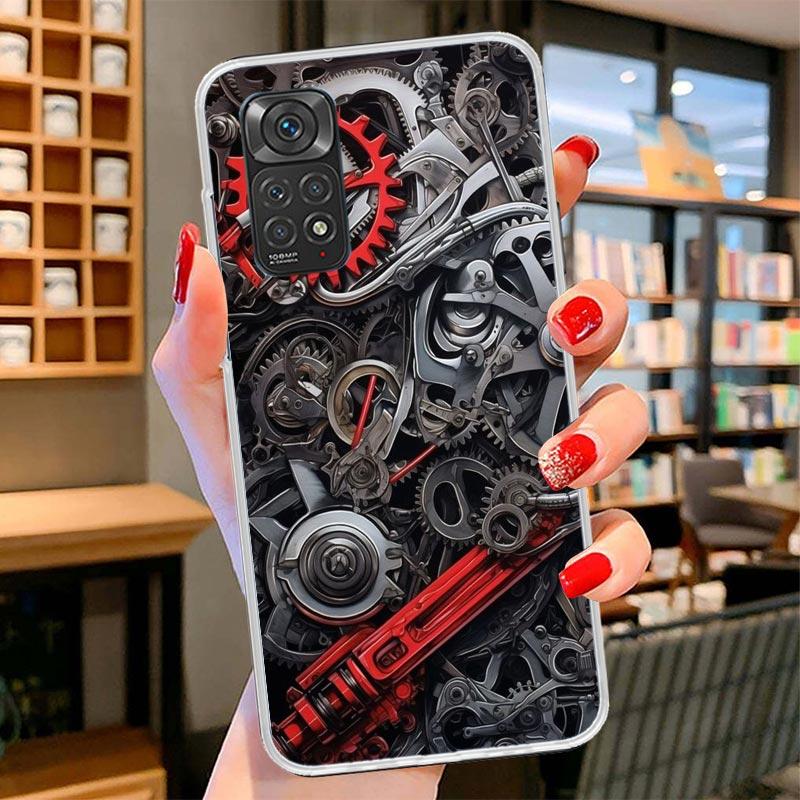 Steampunk Gear Mechanical Cover Phone Case For Xiaomi Redmi Note 15 14 13 12 11 10 Pro Plus 14S 12S 11S 11T 11E 10S Soft Fundas