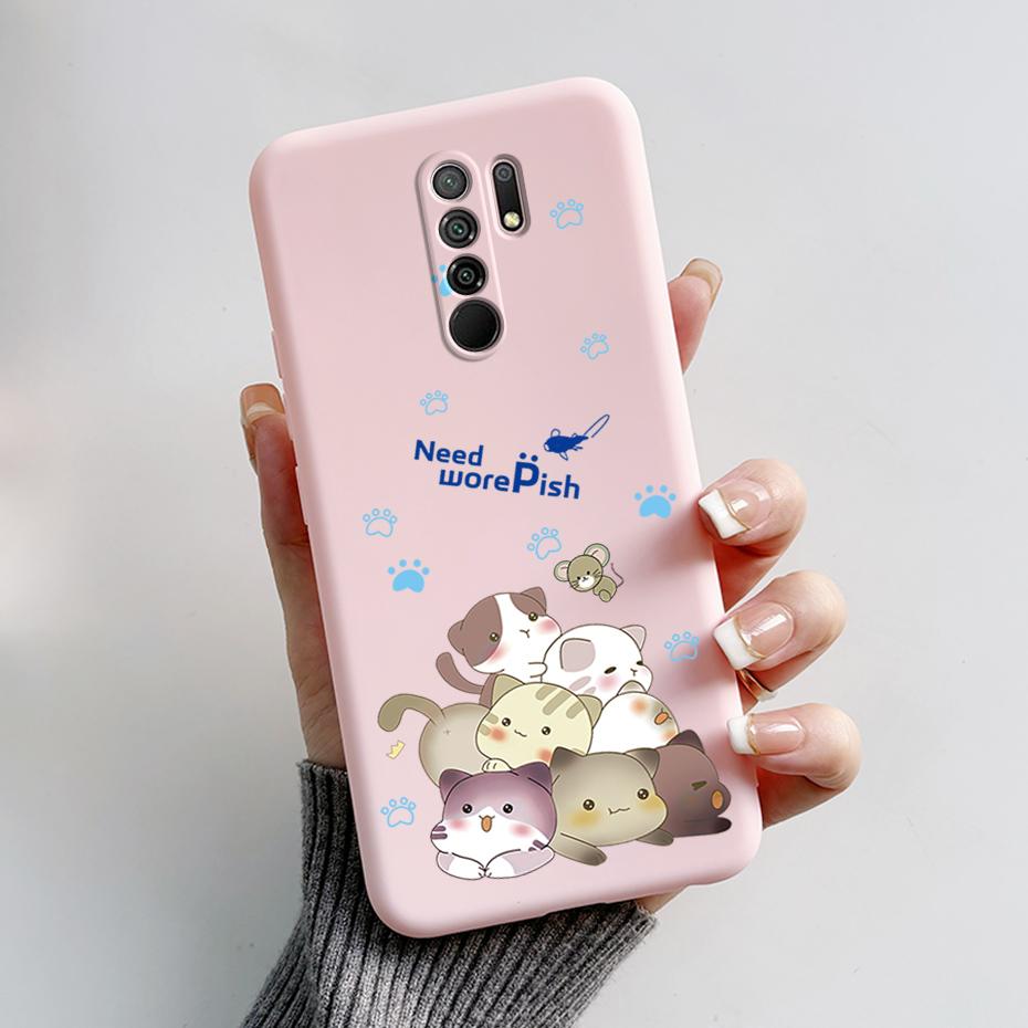 For Xiaomi Redmi 9 Case Redmi 9 Prime Cover M2004J19G M2004J19C redmi9 Cute Cartoon Bear Silicone TPU Soft Phone Case Back Cover