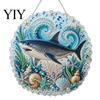 Stress Relief Creative Activity Coastal Faux Pearl Painting Kit, Ocean Theme Art DIY Sparkling Gemstone Crafting Sea Animal Ornament Craft Kit