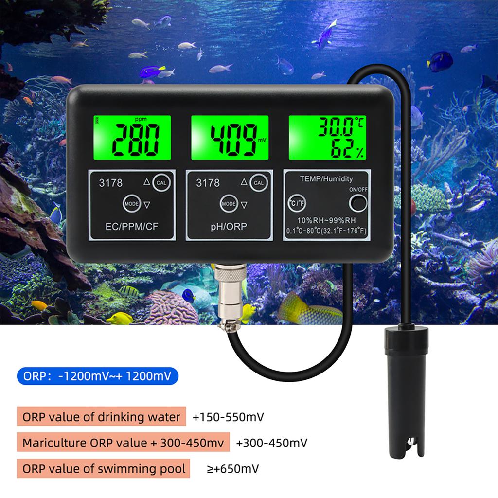 7 in 1 PH Meter for Water Digital Water Quality Tester ECCelsius CelsiusPHCelsiusCFCelsiusORPCelsiusTemperatureCelsiusHumidity Meter with   Comm