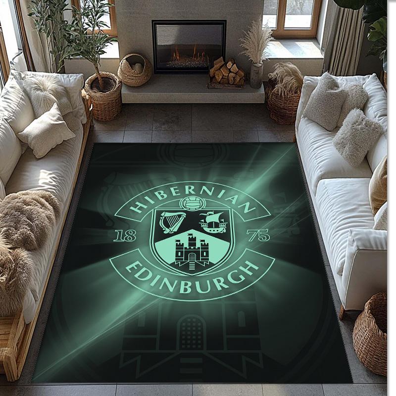 Tappeto Morbido per Pavimento Antiscivolo Hibernian FC Calcio Calcio Modello Tappeto per Interni Tappetino Decorazione Sportiva per Camera da Letto