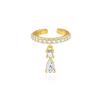 Minimalist Gold Tone Sterling Ear Cuff Clip-On Earring Women Geometric Circle Design