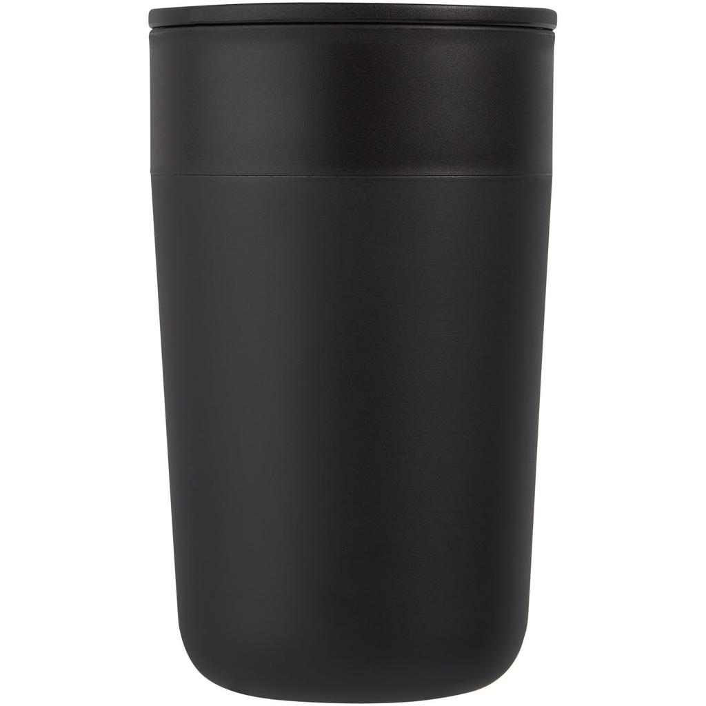 Glass "Nordia" 400 ml recycled double-wall mug Solid black