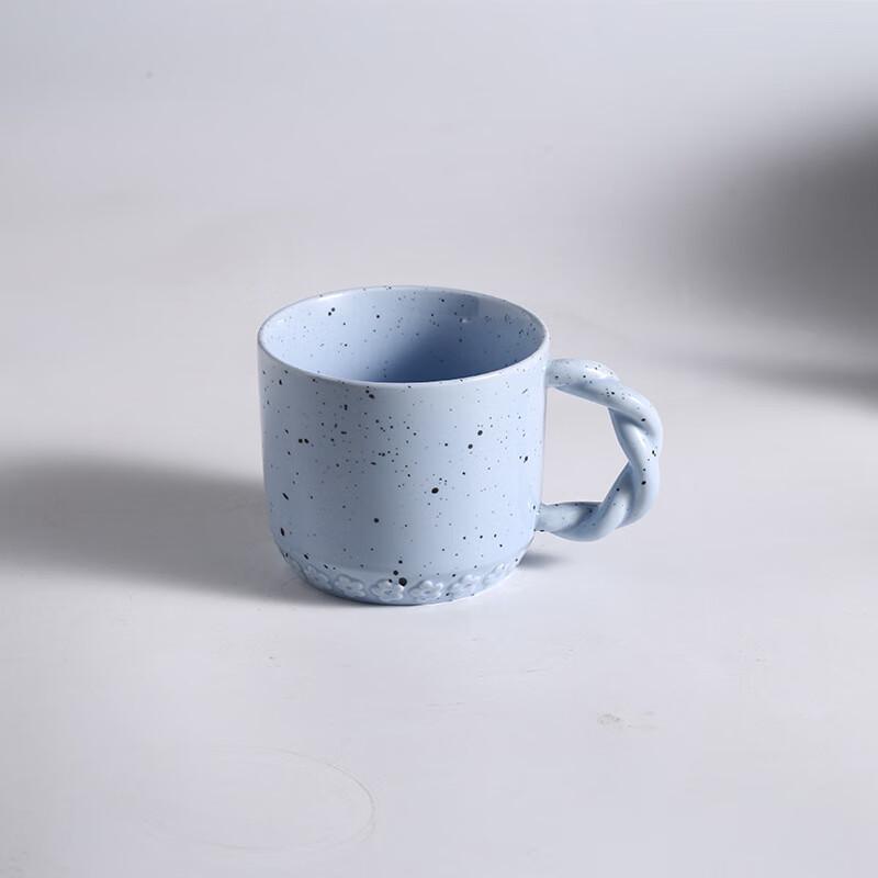 Creative Ink Splash Ceramic Coffee Mug with Twisted Handle