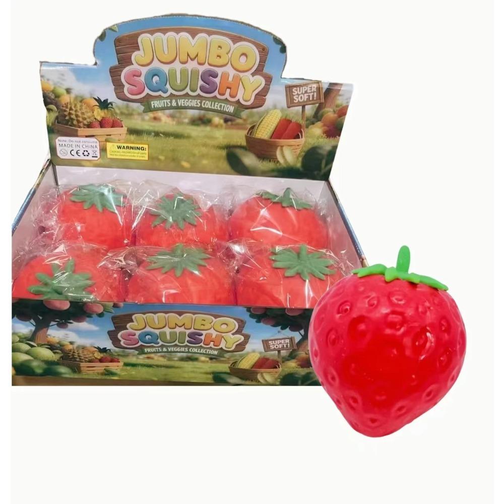 Jumbo Slow Rebound Simulation Strawberry Squishy Toy, Super Soft Fruit Squeeze Toy, Stress Relief Vent Decompression Ornament