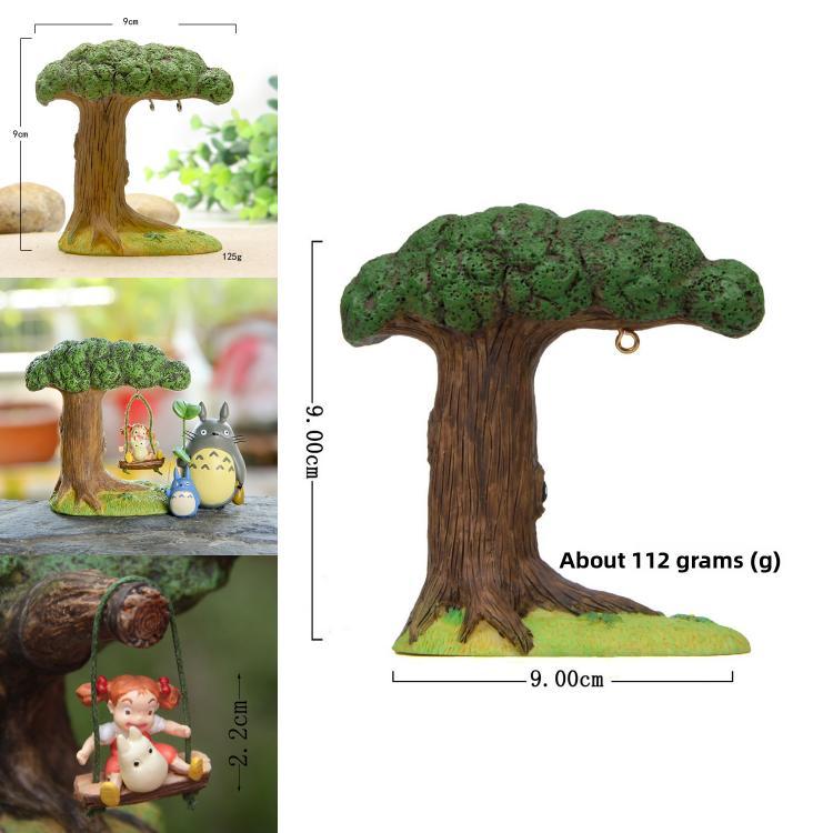 Décoration de Jardin en Résine Mon Voisin Totoro Avec Chat de Dessin Animé à Bascule Pour la Maison et le Bureau