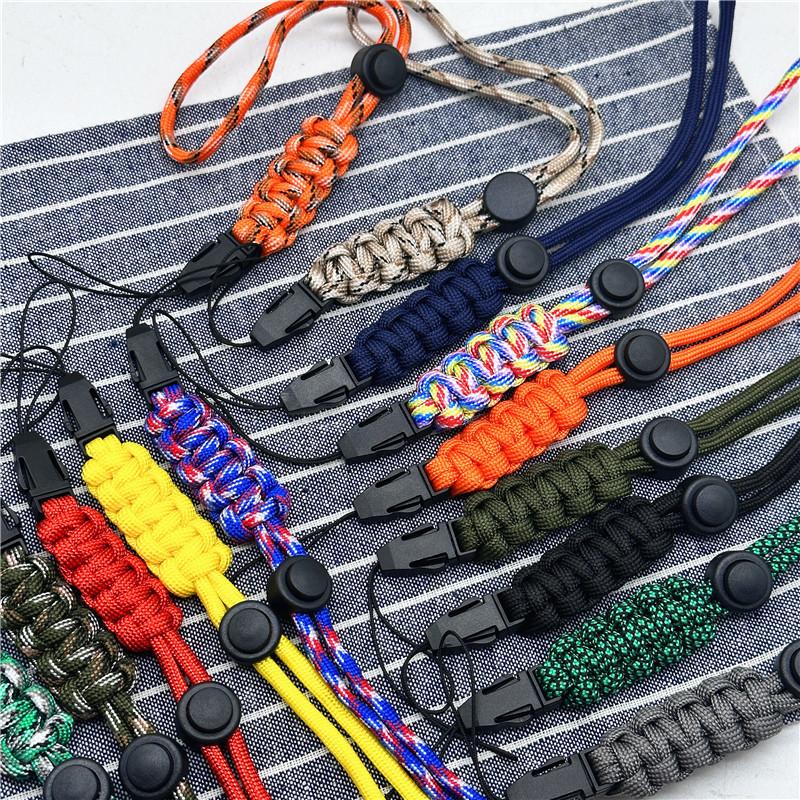 Handy-Seil Paracord Schlüsselanhänger Militärisches geflochtenes Nylon-Lanyard Kunststoffschnalle Hochfeste Fallschirmschnur Karabiner Handgefertigtes Geschenk