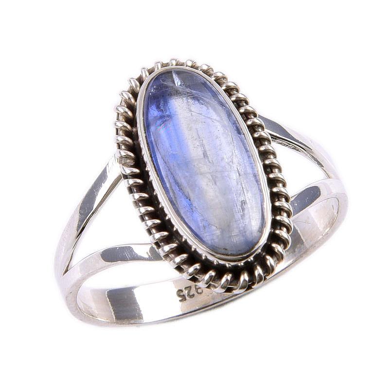 Natural Kyanite Gemstone Handmade 925 Solid Sterling Silver Gift Ring S.10 j5N79