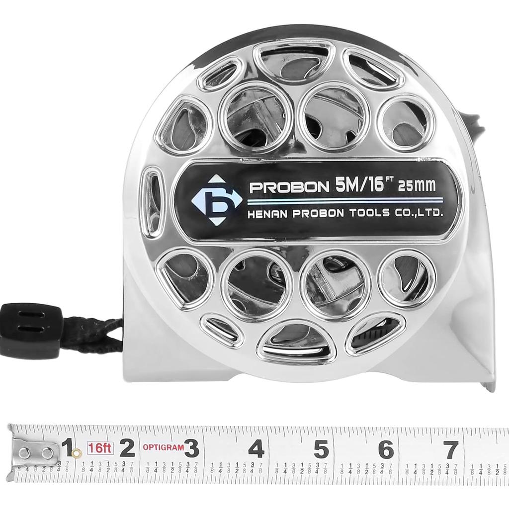 Tape Measure - 16 FT Stainless Steel Measuring Tape with Double-Sided Scale, Retractable Waterproof Tape Ruler, Adjustable Length Measuring Tape for