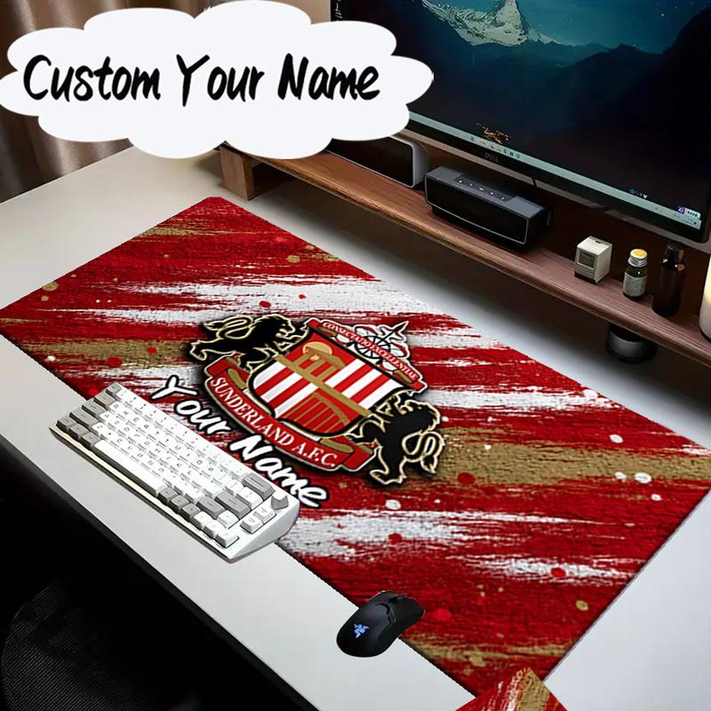 Custom Name Mouse Pad Sunderland Football Mouse Pad Desk Mat, Non-Slip Rubber Backer Pad For Computer Notebook Gaming Mouse Pad Birthday Gift