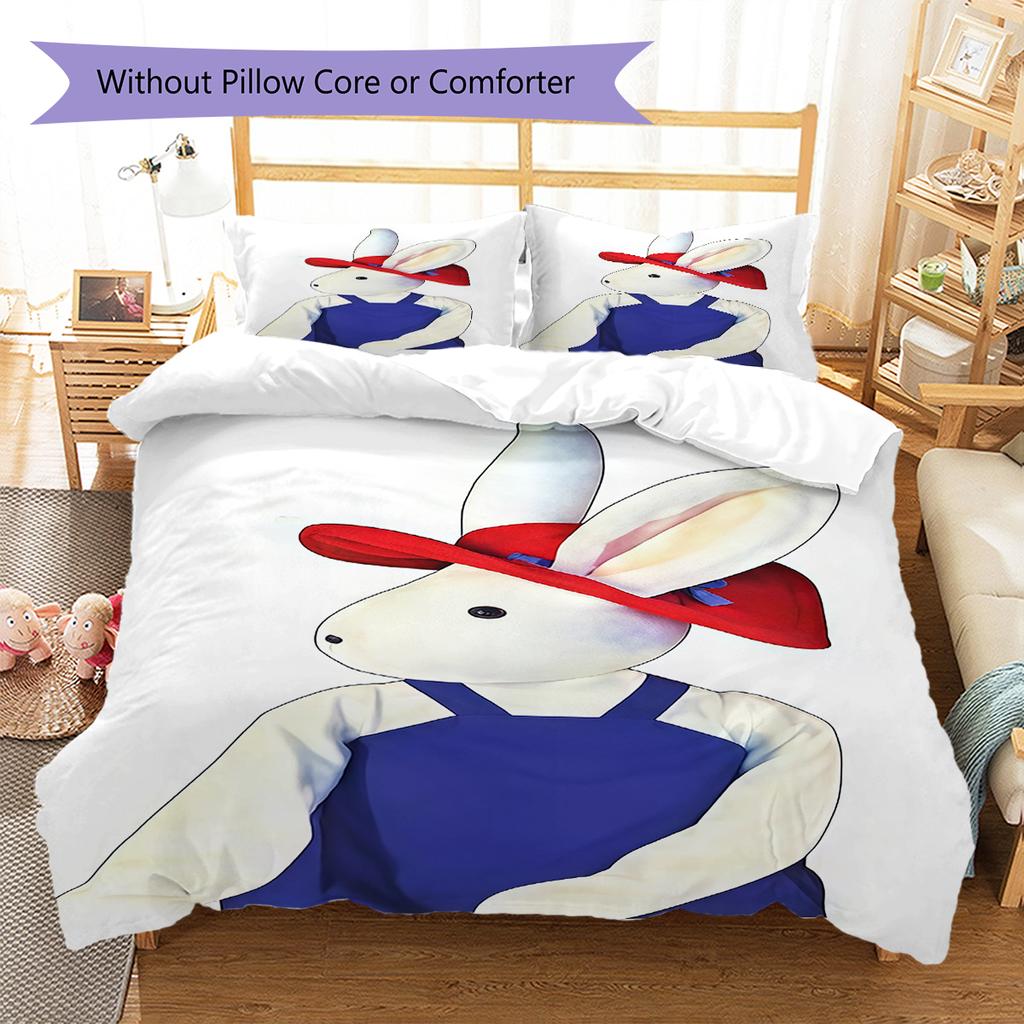 Goodnight Moon Pattern Bedding,Quilt Set Quilt Cover Pillowcase Home Birthday Gift (1 * duvet cover + 2 * pillowcase, without core)