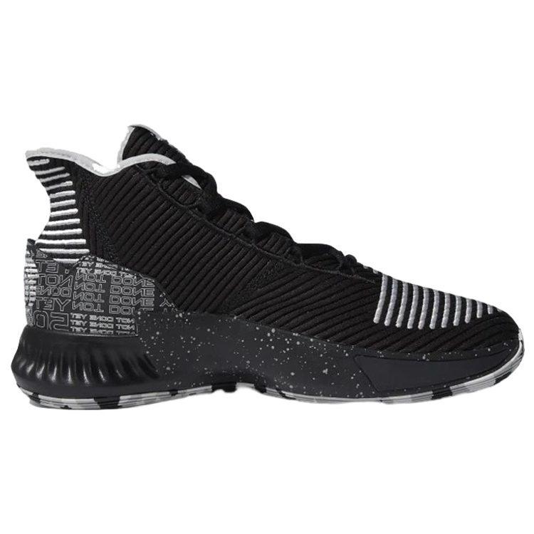 Adidas D Rose 9 Ross Mid top Basketball Shoes Men's Black White FU7913(S-BOX)