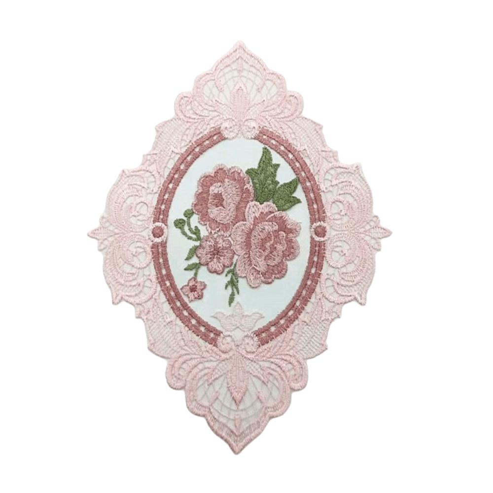 Ovaler Vintage-Spitzen-Stickerei-Untersetzer, Hitzeschutz, Foto-Requisiten, Tischdecke, Europäischer Stil, Kaffee-Getränke-Pad für Heimdekoration