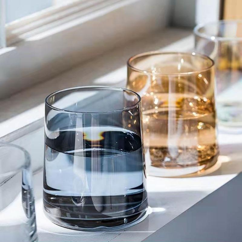 Hoge Esthetische Glazen Bekerset voor Thuis Sap Whiskey Tumbler Hotel Motel Bulk Groothandel Multifunctionele Drinkwater Tumblers