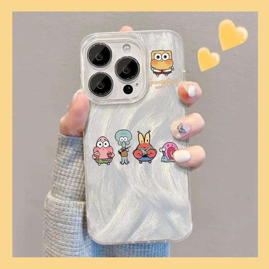 Applicable To Apple 11promax Mobile Phone Case iPhone11/11 Feather Yarn Cartoon Huawei Domestic SpongeBob SquarePants