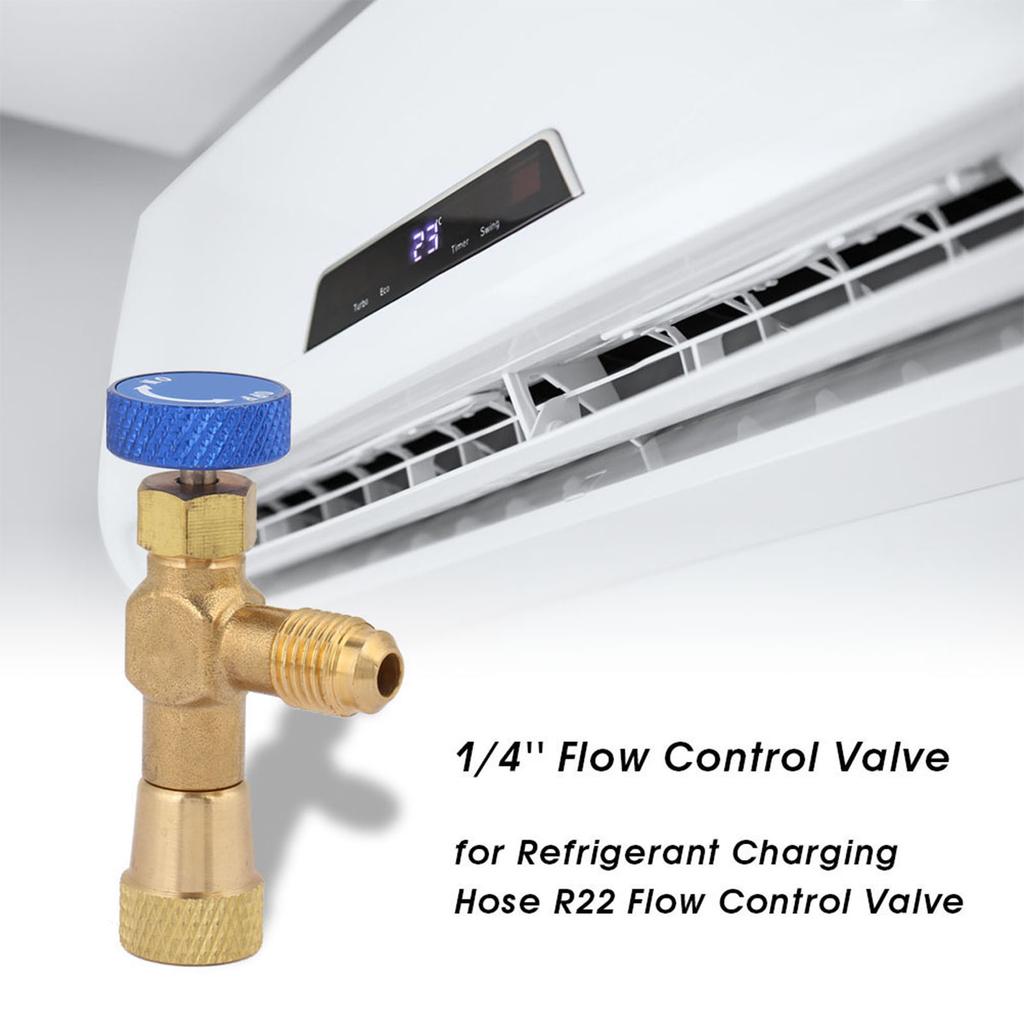 1 4   Flow Control Valve for Refrigerant Charging Hose R22 Flow Control Valve