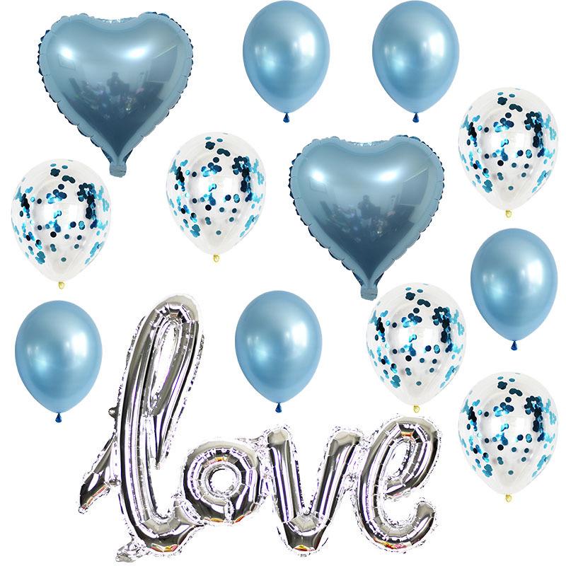 Large One-Piece Love Confession Foil Balloon Set for Valentine's Day & Wedding Room Décor