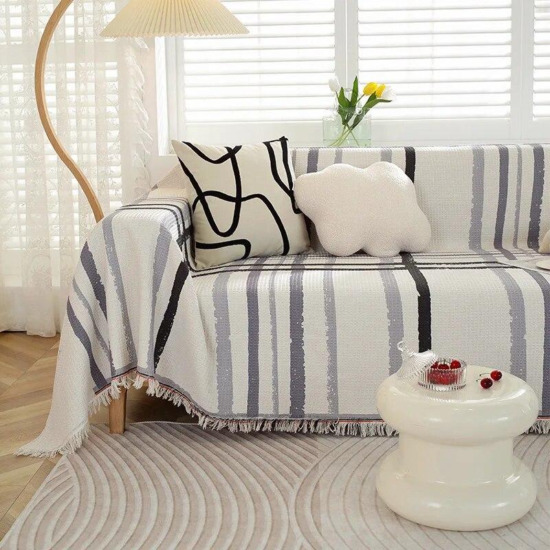 Sofabezug im nordischen Stil, staubdicht, Mehrzweck-Couchtuchbezug, Campingdecke, Sofadecke, Wohnzimmer-Dekorationstuch
