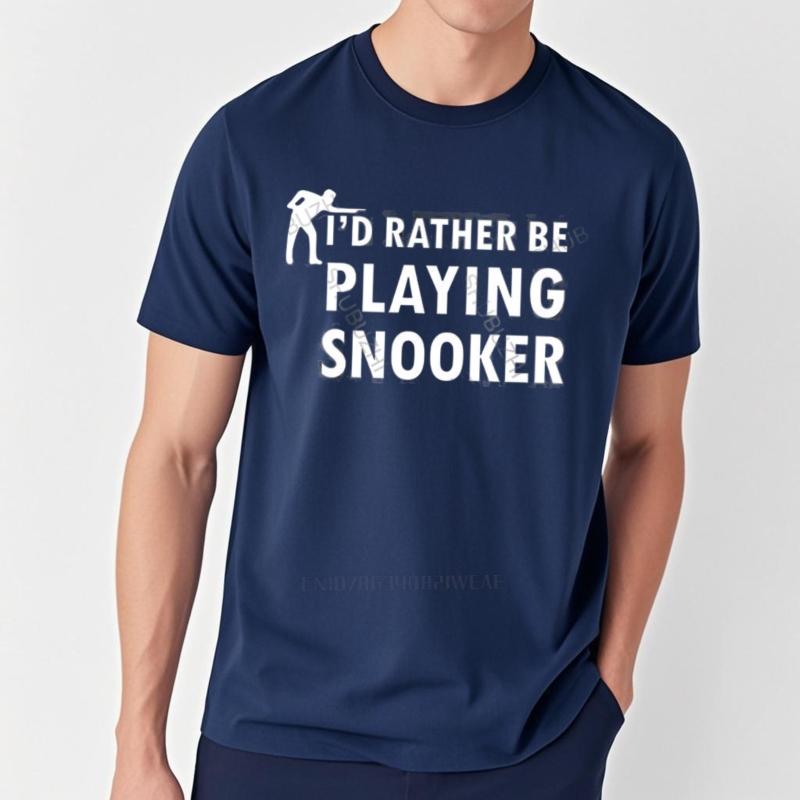 Hot Sale Mens Brand Tshirt Male Luxury Gift Tops Summer I'd Rather Be Playing Snooker Cotton Vintage T-shirt O-neck Men Teeshirt