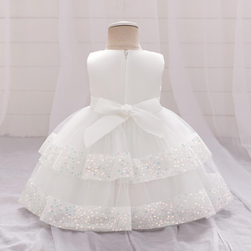 Girls Dress Wedding Newborn Baby Dress Christening Baptism Dresses with Cute Bow Toddlers Girl Birthday Party Ball Gown L2220
