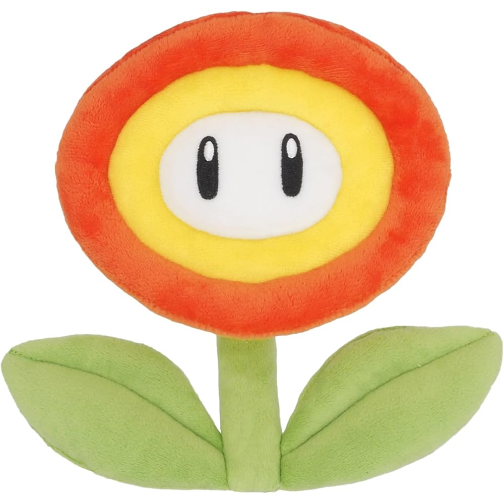 Sanei Boeki Super Mario All Star Collection Fire Flower Plush Toy 19x6x18cm