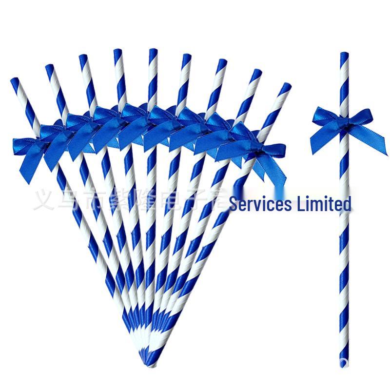 Disposable Paper Straw Bow for Children's Birthday Cupcake Decoration
