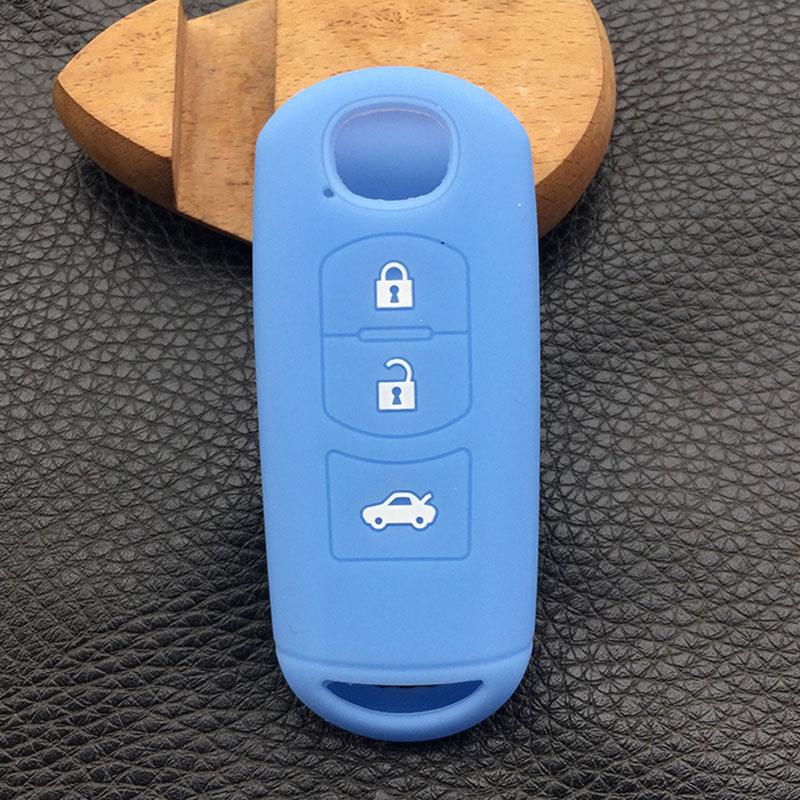 ZAD Silicone rubber car key cover case for Mazda 2 3 5 6 8 Atenza CX5 CX-7 CX-9 MX-5 RX smart 3 button key case cover