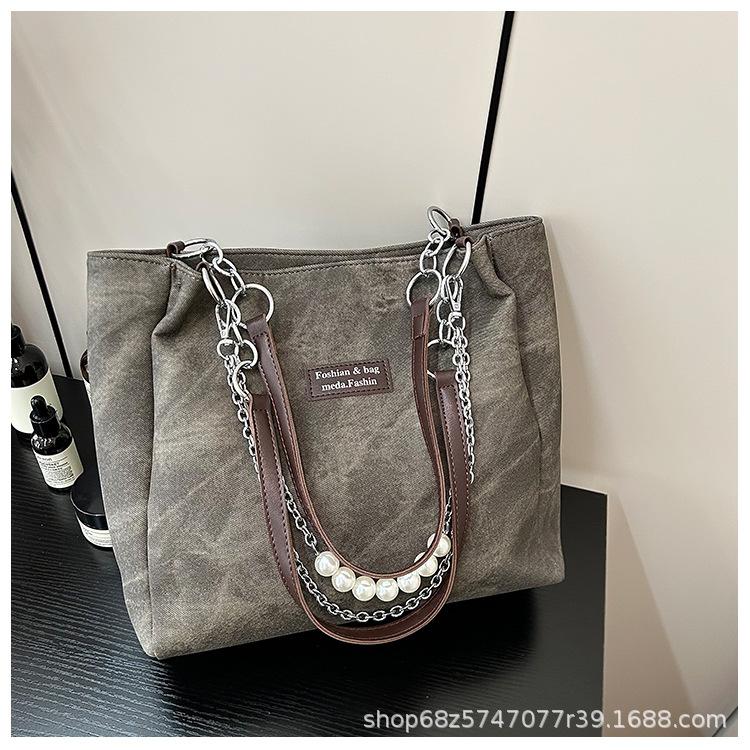 Student Class Bag Women's 2025 New Simple and Fashionable Versatile Shoulder Bag Large-capacity Commuter Tote Bag