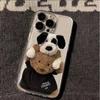 Cute Teddy Bear Doll Phone Case For iPhone 11 12 13 14 15 16 Pro Max 7 8 Mini Plus SE X XS XR Clear Funda