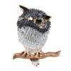 Brooch Pin Cute Owl Animal Shape Rhinestone Embellished Exquisite Clothing Pin for Women Clothes Decoration Gift