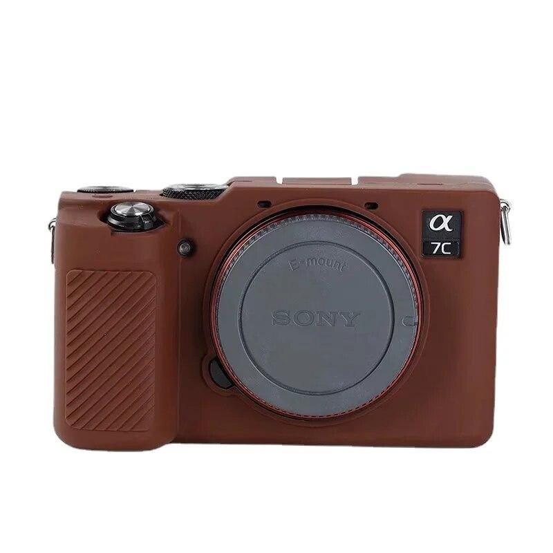 Силиконовый чехол Sony A7C, резиновый чехол, защитная рамка для камеры Sony A7C Alpha 7C ILCE-7C, мягкий кофейный