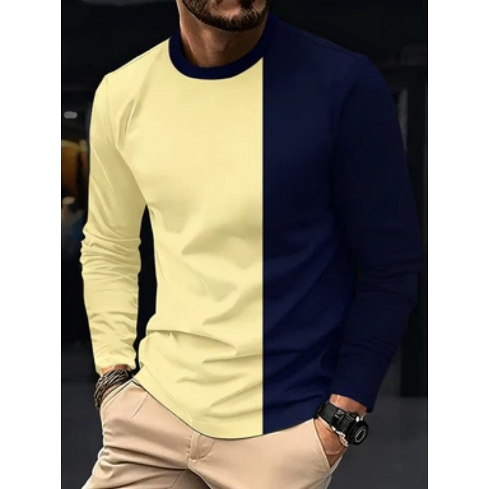 Herren Grafisches Langarm-T-Shirt Cool Bedruckt Rundhals Lässig Streetwear Oberteil