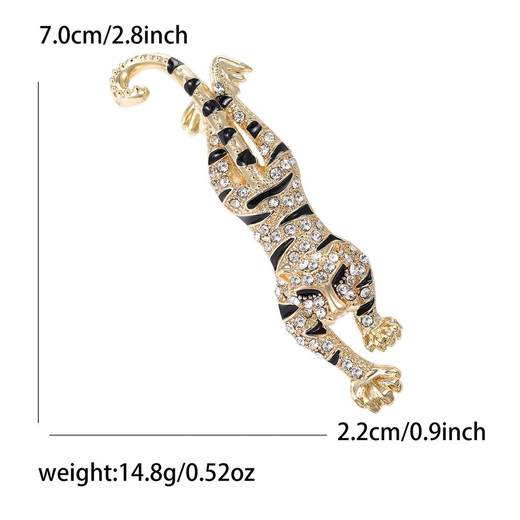 Classic Rhinestone Tiger Brooches for Women Unisex Animal Pins Event Party Luxury Gifts Backpack Decoration Clothes Accessories