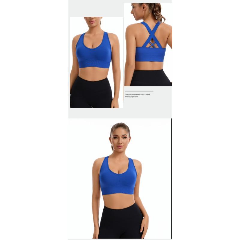 Women Plus Size High Strength Shockproof Cross Back Fitness Running Sports Bra