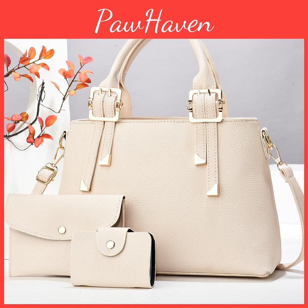 Trendy Urban Style Macaron Handbag Set With Durable Fabric And Elegant Color Selection