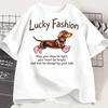 Unisex Cute Dachshund T Shirt Soft Dog Print Tee Breathable Summer Casual Tops Y2k Top Gothic Harajuku Graphic T Shirts