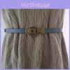 Womens Leather Waist Belt Fashion With Metal Closure For Dress And Jeans