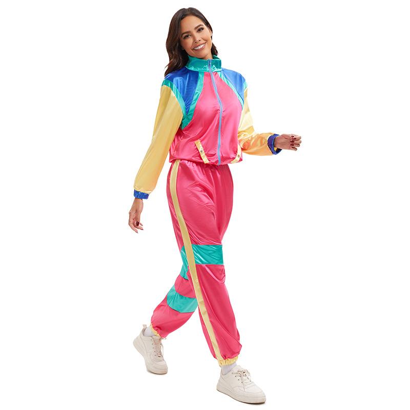 Neues Damen 70er Jahre Karneval Disco Kostüm Hippie Ball Hip Hop Bühnenkostüm Anzug