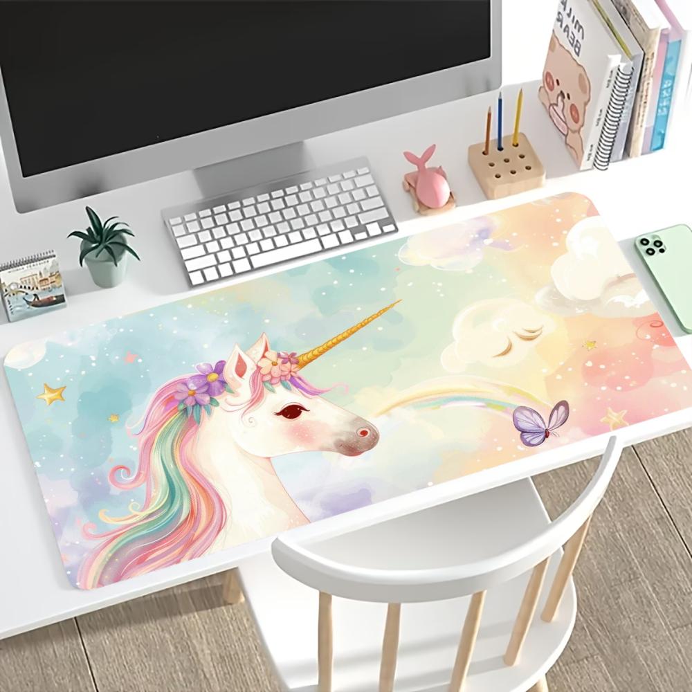 Large Rainybow Unicorn Mouse Pad NonSlip Rubber Base Desk Mat For Keyboard And Computer Gaming Accessories Office