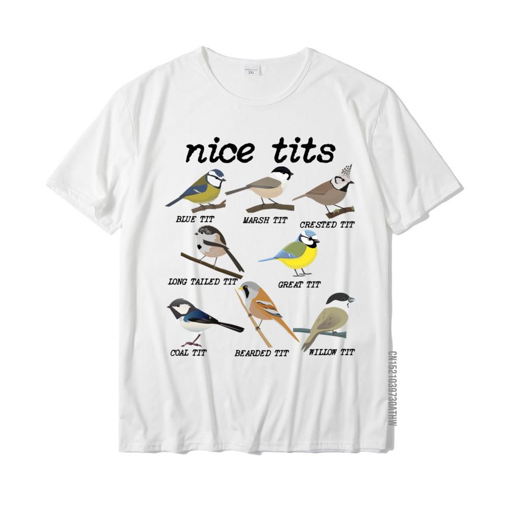 Nice Tits Funny Bird Watching Funny Tit Birds Birdwatcher Funky Men Top T-Shirts Cotton Tops Shirt Normal S разноцветный