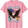 250 Years American 1776-2026 Bicentennial Eagle Graphic T-Shirt Casual Short Sleeve Tee
