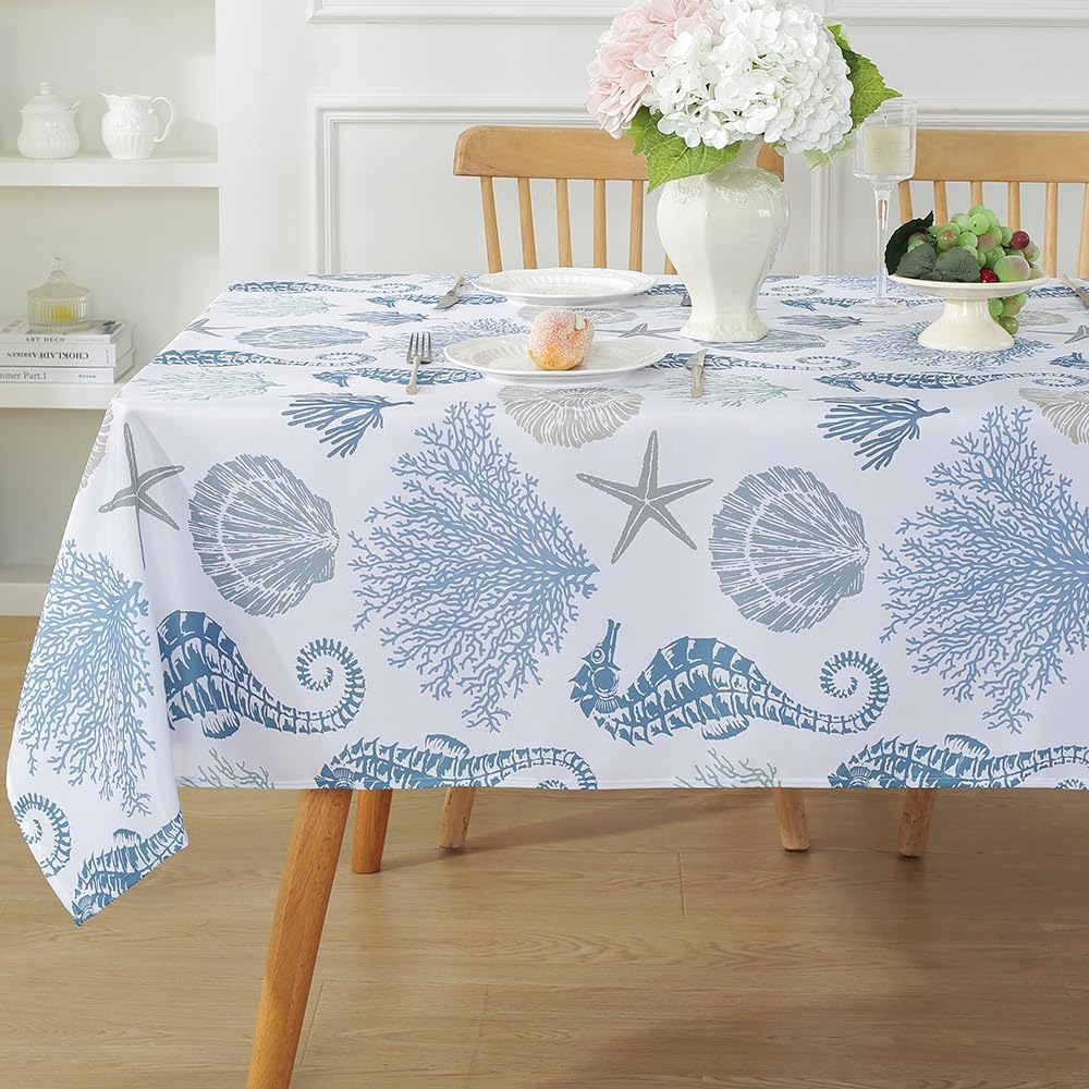 Jmg Household Supplies Unisex Summer Ocean Sealife Rectangle Waterproof Tablecloth Holiday Party Decor Washable Kitchen Dining Tablecloth Home Decorations